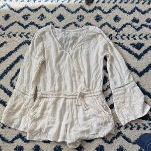 Girls O'Neill Cream Wrap Tunic with Tie Waist